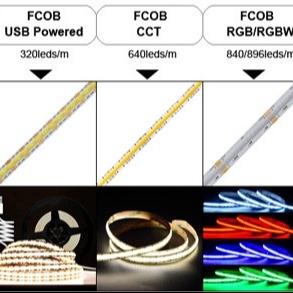 Disegno ad altissima affidabilità ambientale luci RGB esterne 528led/m COB LED Strip Light