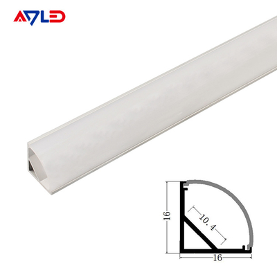 16*16mm Profilo di superficie di alluminio anodizzato ad estrusione a led a LED appeso a un angolo