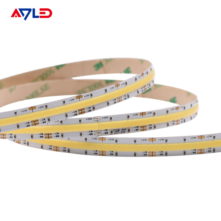 Luce a strisce CCT a doppia potenza bianca COB 3000K-6500K Color Temperatura illuminazione uniforme UL Lista di luci a nastro