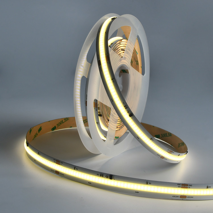 Striscia LED COB sintonizzabile in bianco dinamico 24V uscita luminosa senza soluzione di continuità opzioni bianche vibranti illuminazione lineare