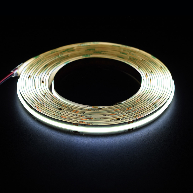 Fornitura di 528 chip 10mm Cob Led Strip Light 12V/24V per progetti di illuminazione DIY per armadi